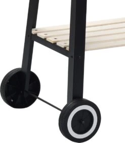 Verrijdbare Barbecue – Houtskool/Briketten - Verstelbare Grillplaat – Houten Tafel – Winscherm – Gewicht 5.9kg -Barbecue Series Winkel 1049x1200 2