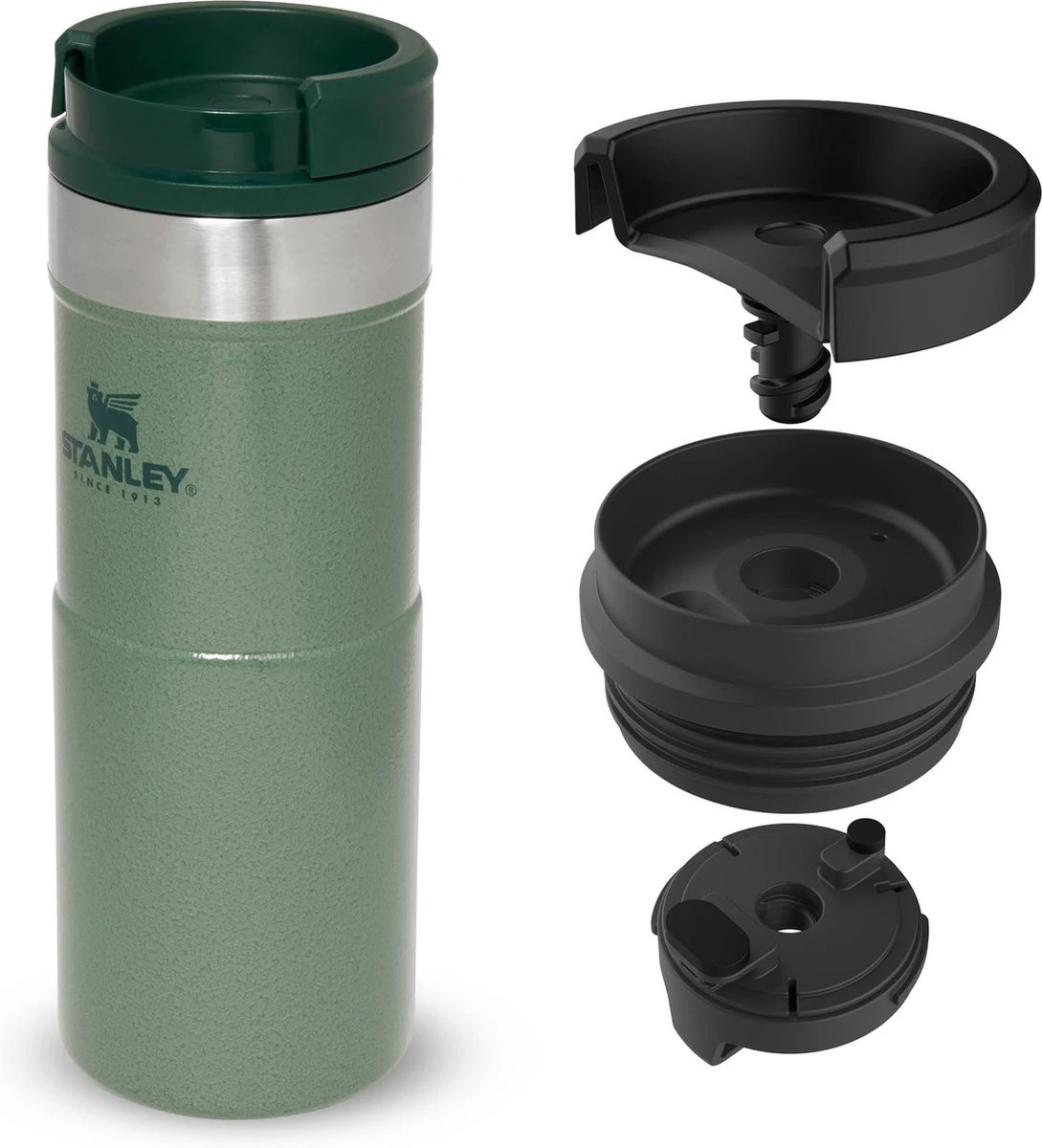 Stanley The NeverLeak™ Travel Mug 0,35L NEW - Thermosfles - Hammertone Green Stanley The NeverLeak™ Travel Mug 0,35L NEW - Thermosfles - Hammertone Green -Barbecue Series Winkel 1089x1200 4