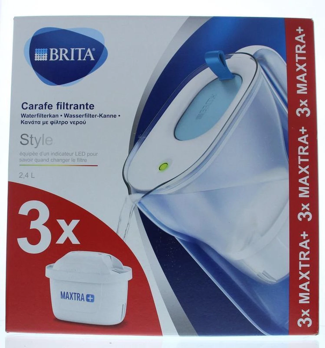 BRITA - Waterfilterkan Style Cool - Blauw - 2,4L + 3 MAXTRA+ Waterfilterpatronen BRITA - Waterfilterkan Style Cool - Blauw - 2,4L + 3 MAXTRA+ Waterfilterpatronen -Barbecue Series Winkel 1123x1200 4