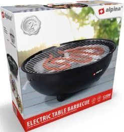 Alpina Elektrische BBQ - Tafel-Barbecue - Geen Rook - Binnen Barbecueën - 1250W - Ø 30 Cm - Zwart -Barbecue Series Winkel 1137x1200 3