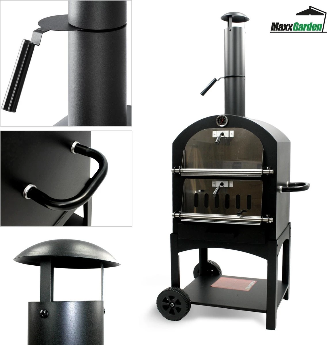 MaxxGarden Pizza oven - Smoker barbecue op hout, houtskool of pellets - 45 x 65 x 158cm MaxxGarden Pizza Oven - Smoker Barbecue Op Hout, Houtskool Of Pellets - 45 X 65 X 158cm -Barbecue Series Winkel 1137x1200 4