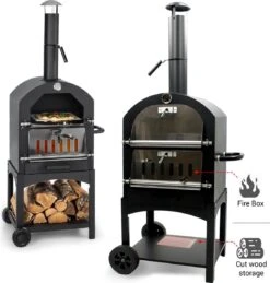 MaxxGarden Pizza Oven Buiten - Houtskool – Incl. Pizzasteen - 45x65x158cm -Barbecue Series Winkel 1146x1200