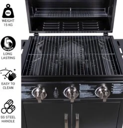 MaxxGarden Gas Barbecue - 3 Branders - Incl. Gratis BBQ Set -Barbecue Series Winkel 1154x1200