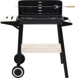 Verrijdbare Barbecue – Houtskool/Briketten - Verstelbare Grillplaat – Houten Tafel – Winscherm – Gewicht 5.9kg -Barbecue Series Winkel 1161x1200