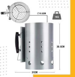 Kolen Starter GROOT - Brikettenstarter Met Veiligheidshandgreep - Snelstarter Voor Barbecue - BBQ Houtskool Starter -Barbecue Series Winkel 1165x1200 1