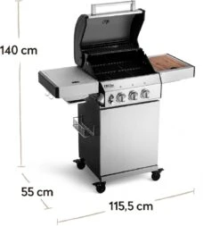 Burnhard Gas BBQ FRED JR. Deluxe - 2 Branders - Incl. Keramische Infraroodbrander & Afdekhoes - Deluxe -Barbecue Series Winkel 1170x1200 1