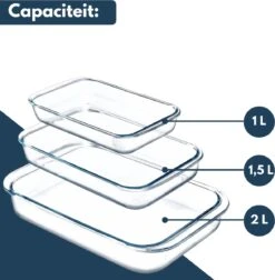 VAIVE 3-delige Ovenschaal Set - Rechthoekig - Glas -Barbecue Series Winkel 1178x1200 6