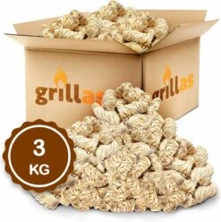 Aanmaakkrullen Voor BBQ Of Kachel | 3kg ECO FSC Gecertificeerd Aanmaakhout Barbecue - Biologisch En Duurzaam Aanmaakwokkels - Houtwol Wokkels - Barbeque Aansteker - Aanmaakblokjes - Accessoires - Ongeveer 240 Krullen -Barbecue Series Winkel 1195x1200 1