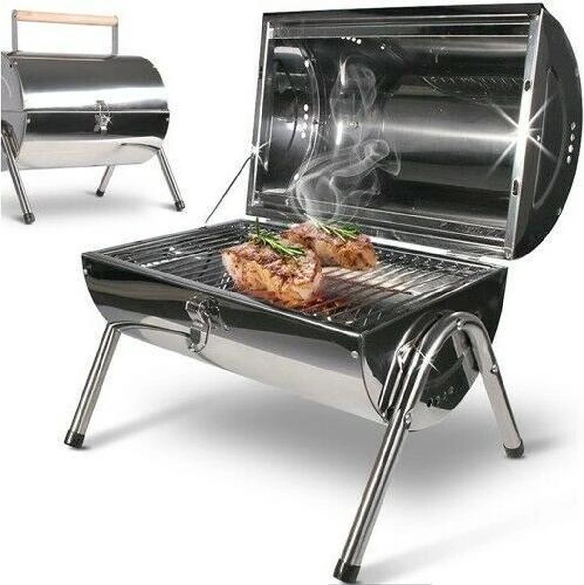 BBQ Collection Houtskoolbarbecue - Cilinder - Chroom BBQ Collection Houtskoolbarbecue - Cilinder - Chroom -Barbecue Series Winkel 1197x1200 5