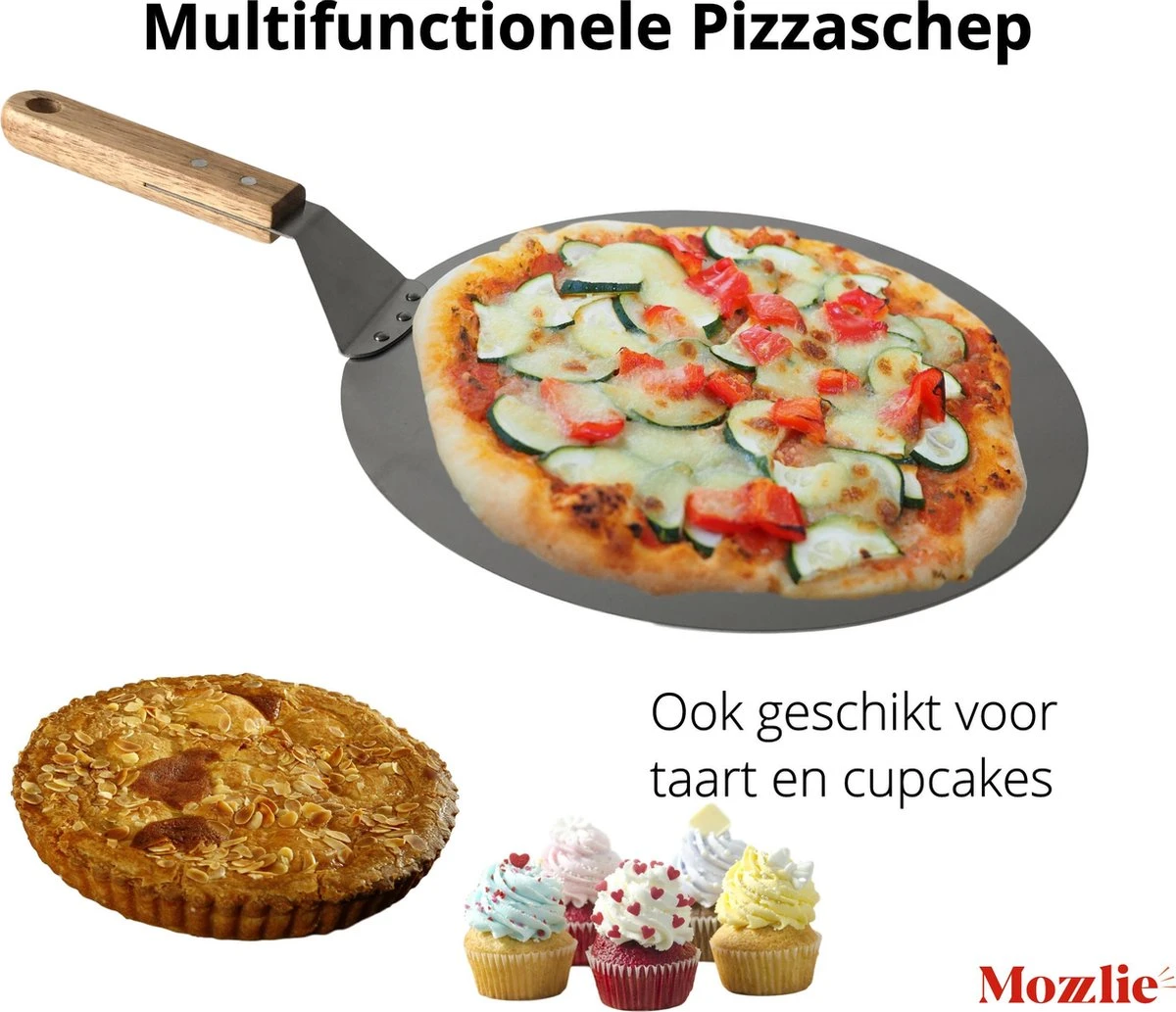 Pizzaschep 30 cm voor oven of BBQ - rond - RVS - met houten handvat Pizzaschep 30 Cm Voor Oven Of BBQ - Rond - RVS - Met Houten Handvat -Barbecue Series Winkel