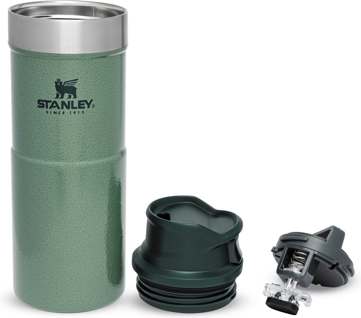 Stanley Trigger-Action Travel Mug 0.35L - thermosfles - Hammertone Green Stanley Trigger-Action Travel Mug 0.35L - Thermosfles - Hammertone Green -Barbecue Series Winkel 1200x1056 4