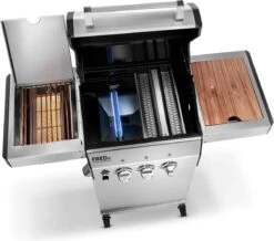 Burnhard Gas BBQ FRED JR. Deluxe - 2 Branders - Incl. Keramische Infraroodbrander & Afdekhoes - Deluxe -Barbecue Series Winkel 1200x1057