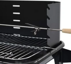 Verrijdbare Barbecue – Houtskool/Briketten - Verstelbare Grillplaat – Houten Tafel – Winscherm – Gewicht 5.9kg -Barbecue Series Winkel 1200x1074