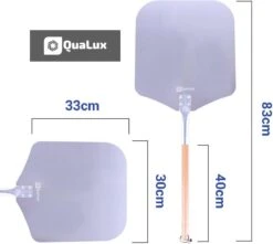 Qualux Pizzaschep Tweedelig – Pizzaschep Voor BBQ – Ophangbaar – Hout/rvs -Barbecue Series Winkel 1200x1075