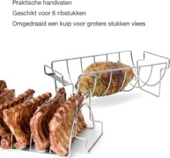 Barbecook Vlees & Ribrek - Spareribs Houder - RVS - Inox Barbecook Vlees & Ribrek - Spareribs Houder - RVS - Inox -Barbecue Series Winkel 1200x1114 5