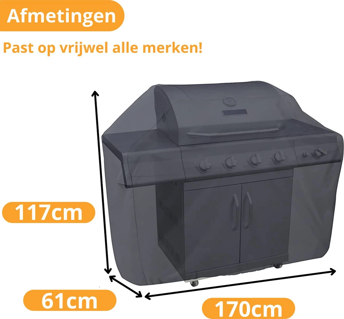 Waterdichte BBQ Hoes - Premium 170x61x117 cm Barbecue Beschermhoes - Cover Waterdichte BBQ Hoes - Premium 170x61x117 Cm Barbecue Beschermhoes - Cover -Barbecue Series Winkel