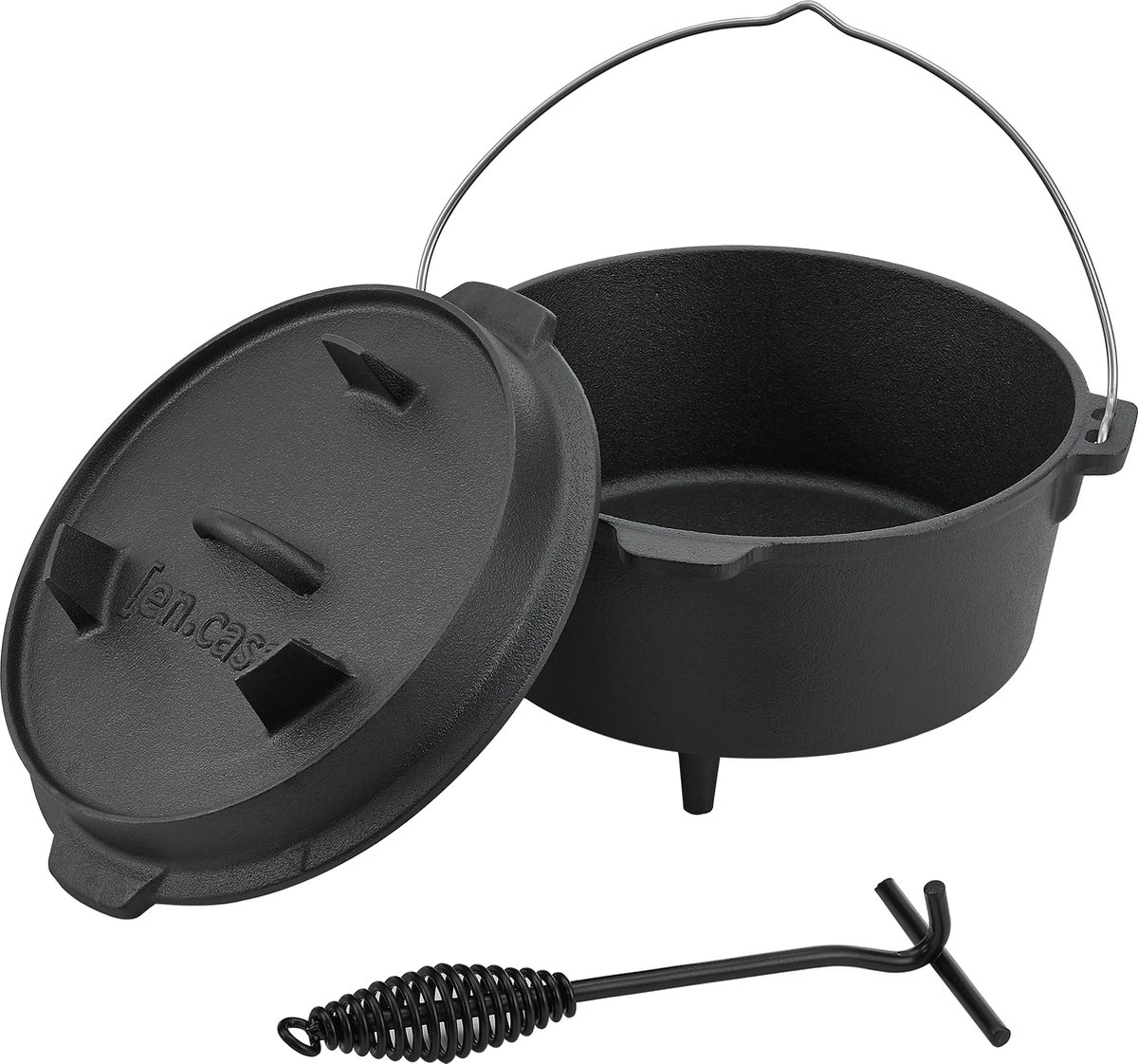 Dutch Oven Enkhuizen met deksel gietijzer zwart 4,2 L Dutch Oven Enkhuizen Met Deksel Gietijzer Zwart 4,2 L -Barbecue Series Winkel