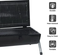 MaxxGarden BBQ - Houtskool Barbecue - Smoker Barbecue - Grilloppervlak (LxB) 38 X 52 Cm - Met Dubbel Grill Vlak - Zwart -Barbecue Series Winkel 1200x1132 2