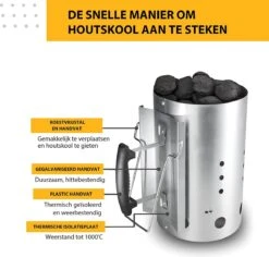 Kolen Starter GROOT - Brikettenstarter Met Veiligheidshandgreep - Snelstarter Voor Barbecue - BBQ Houtskool Starter -Barbecue Series Winkel 1200x1146