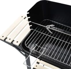 Verrijdbare Barbecue – Houtskool/Briketten - Verstelbare Grillplaat – Houten Tafel – Winscherm – Gewicht 5.9kg -Barbecue Series Winkel 1200x1158