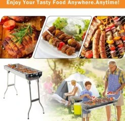 Uten - Houtskoolbarbecue - Opvouwbare Barbecue - Houtskoolbarbecues - Draagbare Camping Barbecue - 430 Roestvrij Staal Grill BBQ - 5-10 Persoon Tuin Buitenfeest - Zilver -Barbecue Series Winkel 1200x1162 7