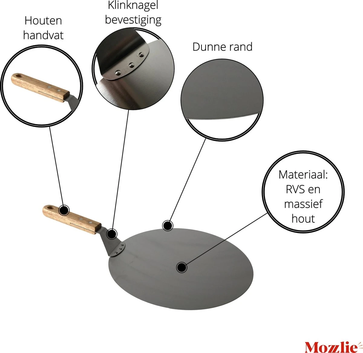 Pizzaschep 30 cm voor oven of BBQ - rond - RVS - met houten handvat Pizzaschep 30 Cm Voor Oven Of BBQ - Rond - RVS - Met Houten Handvat -Barbecue Series Winkel