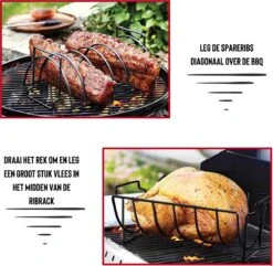 Rednas Sparerib Rek Bbq - Incl. Bakkwast - Bbq Rek - Bbq Accessoires - Rib Rack - Kiphouder - Bbq Gereedschap -Barbecue Series Winkel 1200x1171 2