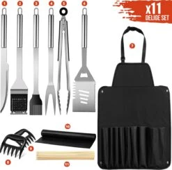 Squago BBQ Accesoires XXL Set Met Schort - Gereedschap - Gereedschapset Tang Borstel Mat 4 Squago BBQ Accesoires XXL Set Met Schort - Gereedschap - Gereedschapset Tang Borstel Mat -Barbecue Series Winkel 1200x1189