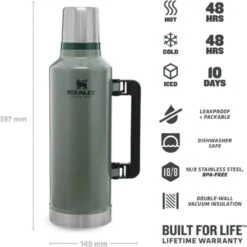 Stanley The Legendary Classic Bottle 1,00L - Thermosfles - Hammertone Green -Barbecue Series Winkel 1200x1198 15