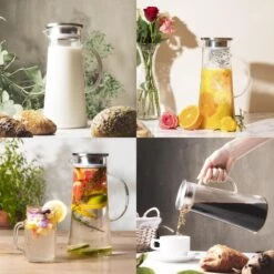 MÊZON® Schenkkan - Glazen Waterkan - Waterkaraf Voor Fruitwater - Multifunctionele Decanteer Karaf - Kan Met Deksel - 1.5L Capaciteit -Barbecue Series Winkel 1200x1200 1014