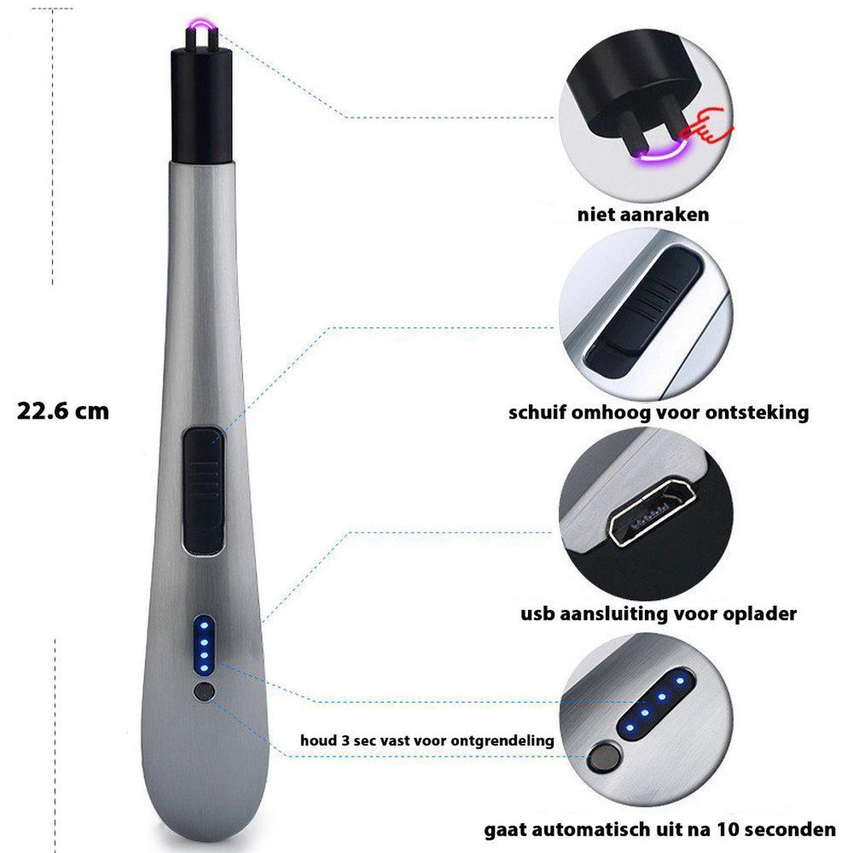 Oplaadbare Lange Elektrische Aansteker - Zilver - Duurzame Plasma Aansteker - Inclusief Cadeauverpakking - BBQ - Kaarsen Oplaadbare Lange Elektrische Aansteker - Zilver - Duurzame Plasma Aansteker - Inclusief Cadeauverpakking - BBQ - Kaarsen -Barbecue Series Winkel 1200x1200 130