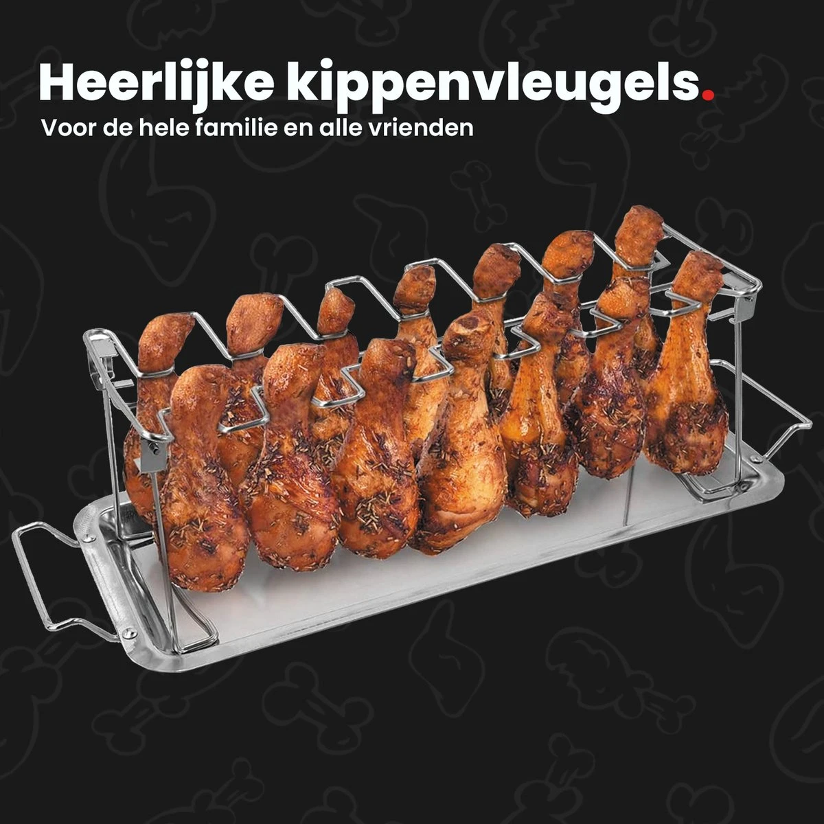 GrillX Kippenvleugelhouder - Kiphouder voor BBQ & Oven - RVS - BBQ Accesoires GrillX Kippenvleugelhouder - Kiphouder Voor BBQ & Oven - RVS - BBQ Accesoires -Barbecue Series Winkel 1200x1200 237