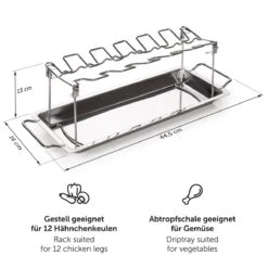 Blumtal BBQ Rek - Robuuste Roestvrijstalen Kippenpoot Rek - Voor 12 Poten - Kippengrillstandaard - Vaatwasmachinebestendig -Barbecue Series Winkel 1200x1200 285