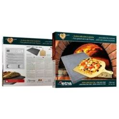 ETNA Pizza Set - Grote Pizzasteen & GRATIS Pizzaschep - 30 Cm X 38 Cm - Echt Italiaanse Pizzasteen - Broodbaksteen - BBQ Pizzasteen - Gemaakt Van Lavasteen Uit De Etna - Non-stick - Eppicotispai -Barbecue Series Winkel 1200x1200 329