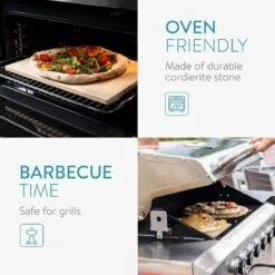 Navaris Pizzasteen XL Voor Oven En Barbecue - Rechthoekige Pizzaplaat 38 X 30 Cm - Inclusief Pizzaschep Met Extra Lang Handvat En Receptenboek -Barbecue Series Winkel 1200x1200 383