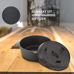 Dutch Mountains Gietijzeren Pannenset 7-delig - Dutch Oven – Braadpan - Grillpan - Hapjespan - Kookset In Houten Transportkist - Deksellifter - Brander -Barbecue Series Winkel 1200x1200 417
