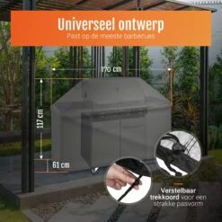GrillX Barbecue Hoes - 170 X 61 X 117cm - BBQ Hoes Waterdicht - Beschermhoes Inclusief Trekkoord - BBQ Accesoires -Barbecue Series Winkel 1200x1200 447