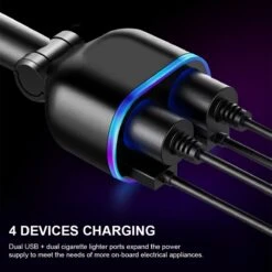 Auto Sigarettenaansteker Splitter - Losse Oplader - USB 2.0 A/USB 3.0 A 2 Poorten - Zwart - Snellader - Splitter - Auto Lader USB -Barbecue Series Winkel 1200x1200 45