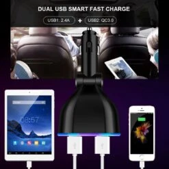 Auto Sigarettenaansteker Splitter - Losse Oplader - USB 2.0 A/USB 3.0 A 2 Poorten - Zwart - Snellader - Splitter - Auto Lader USB -Barbecue Series Winkel 1200x1200 48