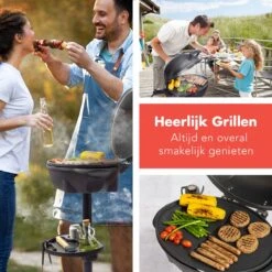 KitchenBrothers Elektrische BBQ - Met Grillplaat - Anti-aanbaklaag - Incl. Plank/Houders - Grilloppervlak 46,5x33,8cm - Tot 300°C - 2400W - Zwart -Barbecue Series Winkel 1200x1200 619