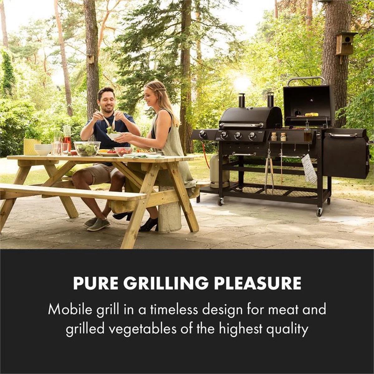 Klarstein Kingsville Double barbecue - Houtskool- en gasbarbecue - Smoker BBQ - Inclusief deksels en thermometer - Met 2 roosters - Zwart Klarstein Kingsville Double Barbecue - Houtskool- En Gasbarbecue - Smoker BBQ - Inclusief Deksels En Thermometer - Met 2 Roosters - Zwart -Barbecue Series Winkel 1200x1200 721