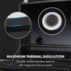 Klarstein Kingsville Double Barbecue - Houtskool- En Gasbarbecue - Smoker BBQ - Inclusief Deksels En Thermometer - Met 2 Roosters - Zwart 6 Klarstein Kingsville Double Barbecue - Houtskool- En Gasbarbecue - Smoker BBQ - Inclusief Deksels En Thermometer - Met 2 Roosters - Zwart -Barbecue Series Winkel 1200x1200 725