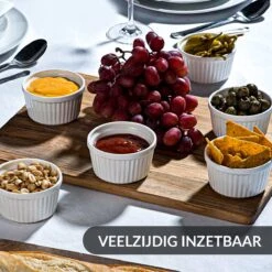 Chefarone Mini Ronde Ovenschalen - Mini Vormpjes Set Van 10 - Bakvormen Keramiek 200 ML - Crème Brulée Schaaltje - Wit -Barbecue Series Winkel 1200x1200 833