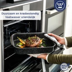 Westinghouse Ovenschaal Braadslede - Ø 35 Cm - Zwart Marmer -Barbecue Series Winkel 1200x1200 839