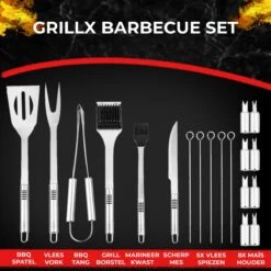 GrillX Barbecue Gereedschap Set - 19-delig - Inclusief Luxe Draagtas - BBQ Accesoires - Gereedschapset 8 GrillX Barbecue Gereedschap Set - 19-delig - Inclusief Luxe Draagtas - BBQ Accesoires - Gereedschapset -Barbecue Series Winkel 1200x1200 86