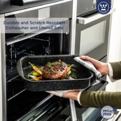 Westinghouse Ovenschaal Braadslede - Ø 25 Cm - Zwart Marmer - Kerstdiner -Barbecue Series Winkel 1200x1200 864