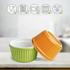 Chefarone Mini Ronde Ovenschalen - Mini Vormpjes Set Van 10 - Bakvormen Keramiek 200 ML - Crème Brulée Schaaltje - Multicolor -Barbecue Series Winkel 1200x1200 872