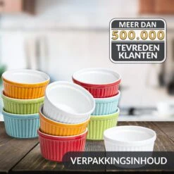 Chefarone Mini Ronde Ovenschalen - Mini Vormpjes Set Van 10 - Bakvormen Keramiek 200 ML - Crème Brulée Schaaltje - Multicolor -Barbecue Series Winkel 1200x1200 877