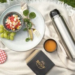 BUUF™️ Thermosfles 1 Liter - Isoleerfles - Thermosbeker - 24u/koud, 8u/warm - RVS - Zilver -Barbecue Series Winkel 1200x1200 953