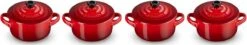 Le Creuset Aardewerken Mini Pannetjes Set Van 4 Stuks Kersenrood -Barbecue Series Winkel 1200x220